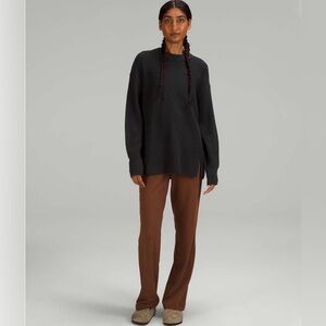 Lululemon Merino Wool Black Crew Neck Sweater